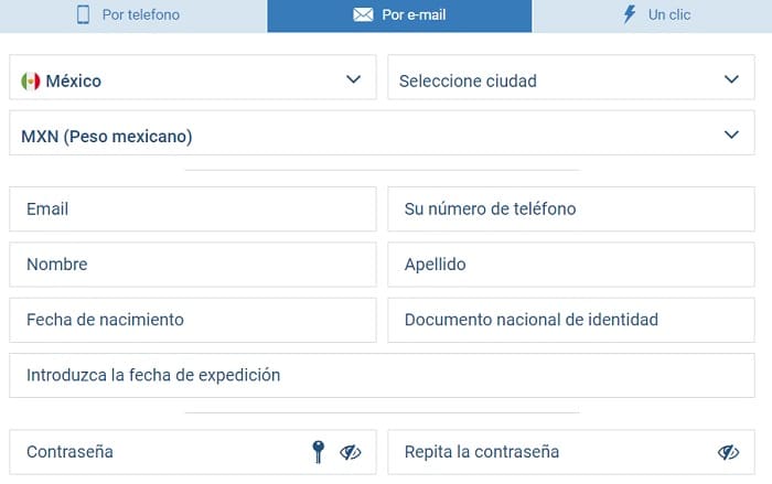 1xBet México Registro