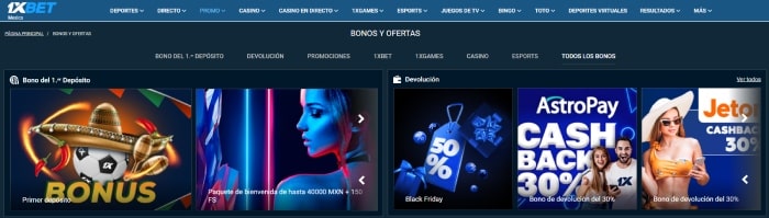 Promociones 1xBet